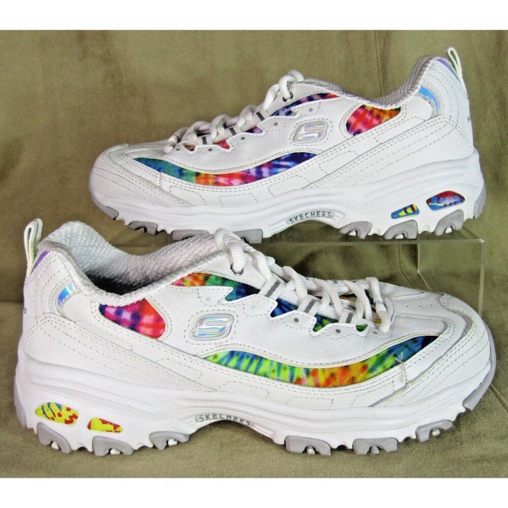 Skechers D'Lites Summer Fiesta Women's Size 9 Shoes Sneakers White Rainbow